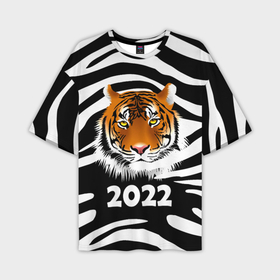 Мужская футболка OVERSIZE 3D с принтом Символ 2022 Новогодний Тигр Полосатый | Tiger в Тюмени,  |  | 2022 | black | cat | christmas | merry | new year | tiger | xmas | водяной | год тигра | животные | кот | кошки | новый год | паттерн | полосатый | рождество | снег | снежинки | тигры | узор | цветы | черный
