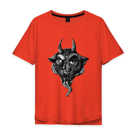 Мужская футболка хлопок Oversize с принтом Волк монстр в Белгороде, 100% хлопок | свободный крой, круглый ворот, “спинка” длиннее передней части | волк | животные | монстры | мрачное | сюрреализм