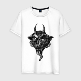 Мужская футболка хлопок с принтом Волк монстр в Курске, 100% хлопок | прямой крой, круглый вырез горловины, длина до линии бедер, слегка спущенное плечо. | волк | животные | монстры | мрачное | сюрреализм