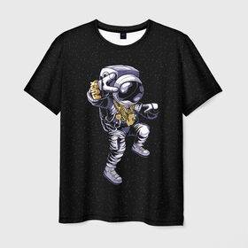 Мужская футболка 3D с принтом Астронавт в золоте в Курске, 100% полиэфир | прямой крой, круглый вырез горловины, длина до линии бедер | gold | star | астронавт | астрономия | галактика | звезды | земля | золото | космонавт | космос | луна | марс | планета | скафандр