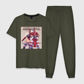 Мужская пижама хлопок с принтом Street Fighter Новый год в Тюмени, 100% хлопок | брюки и футболка прямого кроя, без карманов, на брюках мягкая резинка на поясе и по низу штанин
 | anime | street fighter | аниме | игра | новый год