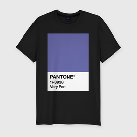Мужская футболка хлопок Slim с принтом Цвет Pantone 2022 года - Very Peri в Екатеринбурге, 92% хлопок, 8% лайкра | приталенный силуэт, круглый вырез ворота, длина до линии бедра, короткий рукав | pantone | very peri | violet | графический дизайн | дизайн | дизайнерский мем | дизигн | дизигнер | мем | пантон | сиреневый | фиолетовый | цвет 2022 года | цвет года | цвет пантон