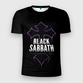 Мужская футболка 3D Slim с принтом Black Sabbat Cross в Новосибирске, 100% полиэстер с улучшенными характеристиками | приталенный силуэт, круглая горловина, широкие плечи, сужается к линии бедра | alternative | black sabbath | metall | music | rock | альтернатива | блэк саббат | металл | музыка | рок