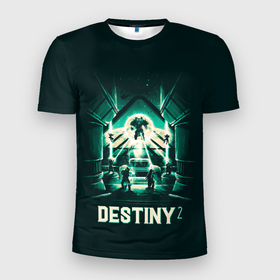Мужская футболка 3D Slim с принтом Destiny bossfight , 100% полиэстер с улучшенными характеристиками | приталенный силуэт, круглая горловина, широкие плечи, сужается к линии бедра | desteny | desteny 2 | destiny | game | games | дестени | дустан | игра | игры