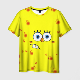 Мужская футболка 3D с принтом Губка БОБ 2022 в Тюмени, 100% полиэфир | прямой крой, круглый вырез горловины, длина до линии бедер | губка боб | желтый | квадратные штаны | мультфильм | смайлик | спанч боб
