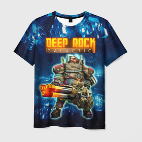 Мужская футболка 3D с принтом Deep Rock Galactic / Gunner в Курске, 100% полиэфир | прямой крой, круглый вырез горловины, длина до линии бедер | deep rock galactic | drg | dwarf | gnome | gunner | гном | дип рок галактик | добыча минералов | космические шахтеры | стрелок