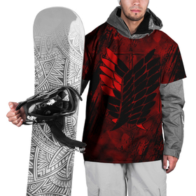 Накидка на куртку 3D с принтом Атака Титанов Неоновый 2022 , 100% полиэстер |  | атака титанов | крастный | логотип | неон | потертости | черный