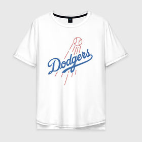 Мужская футболка хлопок Oversize с принтом Los Angeles Dodgers baseball в Петрозаводске, 100% хлопок | свободный крой, круглый ворот, “спинка” длиннее передней части | Тематика изображения на принте: baseball | dodgers | los angeles | team | бейсбол | лосанжелес | сша