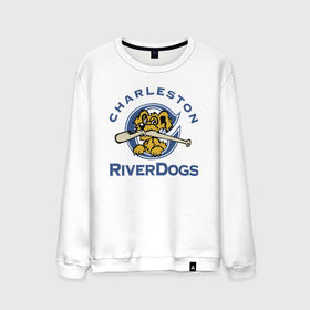 Мужской свитшот хлопок с принтом Charleston River Dogs в Тюмени, 100% хлопок |  | baseball | bat | dog | fangs | jaw | muzzle | team | usa | бейсбол | бита | клыки | пасть | пёс
