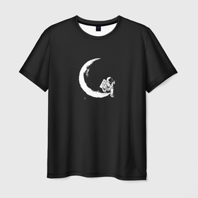 Мужская футболка 3D с принтом Кофе на Луне в Екатеринбурге, 100% полиэфир | прямой крой, круглый вырез горловины, длина до линии бедер | nasa | астронавт | вселенная | галактика | звезды | космонавт | космос | кофе | луна | наса | отдых | перерыв | релакс | роскосмос | серп луны | удовольствие | фантазия