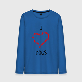 Мужской лонгслив хлопок с принтом I Люблю Dogs в Белгороде, 100% хлопок |  | dogs | приколы с собаками | собаки | собаки приколы | футболка с собаками | я люблю собак