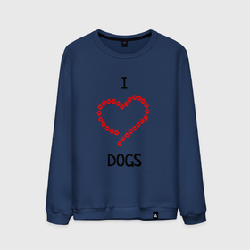 Мужской свитшот хлопок с принтом I Люблю Dogs , 100% хлопок |  | dogs | приколы с собаками | собаки | собаки приколы | футболка с собаками | я люблю собак