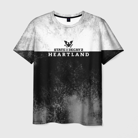 Мужская футболка 3D с принтом State of Decay | Heartland | Logo в Курске, 100% полиэфир | прямой крой, круглый вырез горловины, длина до линии бедер | heartland | logo | state of decay | survival horror | undead labs | загнивающий штат | зомби апокалипсис | лого | логотип | стадия разложения | стейт оф декай | эмблема