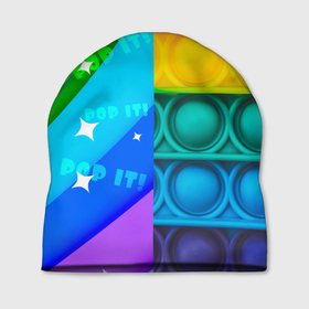 Шапка 3D с принтом Радужный Поп ит | Rainbow pop it , 100% полиэстер | универсальный размер, печать по всей поверхности изделия | pop it | rainbow | поп ит | попыт | радуга | радужный | разноцветный | текстуры