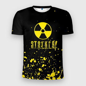 Мужская футболка 3D спортивная с принтом S T A L K E R 2 БРИЗГИ в Петрозаводске, 100% полиэстер с улучшенными характеристиками | приталенный силуэт, круглая горловина, широкие плечи, сужается к линии бедра | chernobyl | pripyat | shadow of chernobyl | stalker | stalker 2 | воля | меченый | припять | свобода | свобода воля | сталкер | сталкер 2 | тени чернобыля | чернобыль
