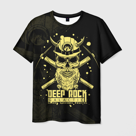 Мужская футболка 3D с принтом Deep Rock Galactic  Danger Darkness Dwarves , 100% полиэфир | прямой крой, круглый вырез горловины, длина до линии бедер | deep rock galactic | miner | the driller | the engineer | the gunner | the scout | бурильщик | дворф | игры | инженер | разведчик | стрелок | шахтёр