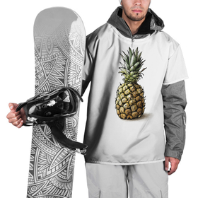 Накидка на куртку 3D с принтом Pineapple watercolor в Санкт-Петербурге, 100% полиэстер |  | pineapple | ананас | графика | еда | рисунок | фрукт