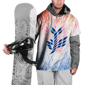 Накидка на куртку 3D с принтом Атака Титанов Ласкутный Неон 2022 в Белгороде, 100% полиэстер |  | атака титанов | логотип | неон | потертости | розовый | синий