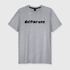 Мужская футболка хлопок Slim с принтом Deltarune Logo. в Кировске, 92% хлопок, 8% лайкра | приталенный силуэт, круглый вырез ворота, длина до линии бедра, короткий рукав | deltarune | deltarune 2 | game | undertale символ | дельта | дельтарун | дельтарун 2 | знак руин андертейл | значок дельтарун пиксель | игра | руна