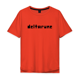 Мужская футболка хлопок Oversize с принтом Deltarune Logo. в Петрозаводске, 100% хлопок | свободный крой, круглый ворот, “спинка” длиннее передней части | Тематика изображения на принте: deltarune | deltarune 2 | game | undertale символ | дельта | дельтарун | дельтарун 2 | знак руин андертейл | значок дельтарун пиксель | игра | руна