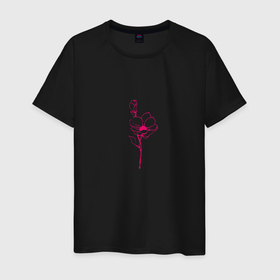 Мужская футболка хлопок с принтом Цветок любви (мечта) в Белгороде, 100% хлопок | прямой крой, круглый вырез горловины, длина до линии бедер, слегка спущенное плечо. | девушке | любовь | подарок | цветок | цветочек