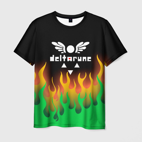 Мужская футболка 3D с принтом Deltarune огонь в Тюмени, 100% полиэфир | прямой крой, круглый вырез горловины, длина до линии бедер | deltarune | deltarune 2 | game | undertale символ | дельта | дельтарун | дельтарун 2 | знак руин андертейл | значок дельтарун пиксель | игра | руна