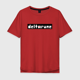 Мужская футболка хлопок Oversize с принтом [Deltarune]   Black Logo в Петрозаводске, 100% хлопок | свободный крой, круглый ворот, “спинка” длиннее передней части | Тематика изображения на принте: deltarune | deltarune 2 | game | undertale символ | дельта | дельтарун | дельтарун 2 | знак руин андертейл | значок дельтарун пиксель | игра | руна