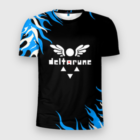 Мужская футболка 3D Slim с принтом [Deltarune]   Нарисованный огонь в Екатеринбурге, 100% полиэстер с улучшенными характеристиками | приталенный силуэт, круглая горловина, широкие плечи, сужается к линии бедра | deltarune | deltarune 2 | game | undertale символ | дельта | дельтарун | дельтарун 2 | знак руин андертейл | значок дельтарун пиксель | игра | руна