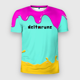 Мужская футболка 3D Slim с принтом [Deltarune]   Подтёки в Кировске, 100% полиэстер с улучшенными характеристиками | приталенный силуэт, круглая горловина, широкие плечи, сужается к линии бедра | deltarune | deltarune 2 | game | undertale символ | дельта | дельтарун | дельтарун 2 | знак руин андертейл | значок дельтарун пиксель | игра | руна