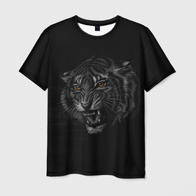 Мужская футболка 3D с принтом Tiger 2022! в Екатеринбурге, 100% полиэфир | прямой крой, круглый вырез горловины, длина до линии бедер | animal | арт | большие кошки | графика | животные | звери | тигр