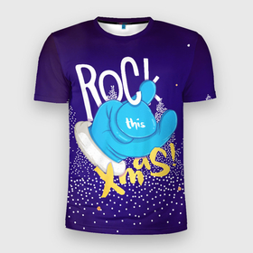 Мужская футболка 3D спортивная с принтом This Rock в Екатеринбурге, 100% полиэстер с улучшенными характеристиками | приталенный силуэт, круглая горловина, широкие плечи, сужается к линии бедра | new year | арт | графика | жест | зима | новый год | рождество