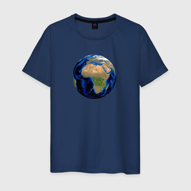 Мужская футболка хлопок с принтом планета солнечной системы земля , 100% хлопок | прямой крой, круглый вырез горловины, длина до линии бедер, слегка спущенное плечо. | астрономия | вселенная | континент | космос | мир | океан | планета | шар