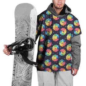 Накидка на куртку 3D с принтом Веселые ромашки в Тюмени, 100% полиэстер |  | Тематика изображения на принте: настроение | паттерн | природа | ромашки | цветик семицветик | цветы