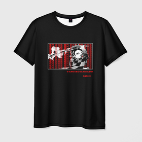 Мужская футболка 3D с принтом Танджиро Камадо | Истребитель демонов в Кировске, 100% полиэфир | прямой крой, круглый вырез горловины, длина до линии бедер | kimetsu no yaiba | tanjirou kamado | танджиро | танджиро камадо