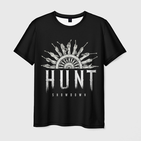 Мужская футболка 3D с принтом Колесо охоты в Тюмени, 100% полиэфир | прямой крой, круглый вырез горловины, длина до линии бедер | game | games | hunt showdown | игра | игры