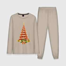 Мужская пижама хлопок (с лонгсливом) с принтом Карамельная Ёлочка ,  |  | елка | ель | игрушка | карамельная ёлочка | новый год | рождество