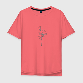 Мужская футболка хлопок Oversize с принтом Цветок любви (оригинальный) в Белгороде, 100% хлопок | свободный крой, круглый ворот, “спинка” длиннее передней части | девушке | любви | оригинальный | подарок | цветок