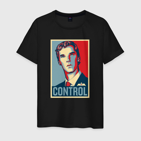 Мужская футболка хлопок с принтом Benedict Cumberbitch control , 100% хлопок | прямой крой, круглый вырез горловины, длина до линии бедер, слегка спущенное плечо. | sherlock | англия | арт | бенедикт камбербэтч | лондон | фонарь | хаммерсмит | шерлок