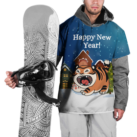 Накидка на куртку 3D с принтом Рычащий тигренок 2022 , 100% полиэстер |  | 2022 | год тигра | новый год | новый год 2022 | символ года | тигр | тигренок | тигрица | тигры