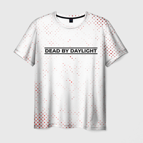 Мужская футболка 3D с принтом DEAD BY DAYLIGHT + Гранж , 100% полиэфир | прямой крой, круглый вырез горловины, длина до линии бедер | daylight | dead | dead by daylight | game | games | horror | logo | skull | skulls | zombie | бай | выживание | гранж | дейлайт | дэд | дэйлайт | зомби | игра | игры | лого | логотип | символ | хоррор | череп | черепа