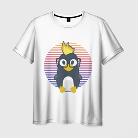 Мужская футболка 3D с принтом Linux Tux пингвин. Талисман для програмистов в Екатеринбурге, 100% полиэфир | прямой крой, круглый вырез горловины, длина до линии бедер | 404 | andoid | aws | backend | c++ | cloud | css | data | dev | devops | frontend | geek | git | github | go | golang | google | html | ios | java | jquery | js | linux | nodejs | php | python | react | science | script | web | дата | код | компьютер | ли