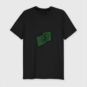 Мужская футболка хлопок Slim с принтом Граффити доллар в Новосибирске, 92% хлопок, 8% лайкра | приталенный силуэт, круглый вырез ворота, длина до линии бедра, короткий рукав | cs go | grffiti | граффити | доллар | кс го