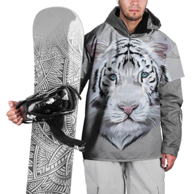 Накидка на куртку 3D с принтом Снежный нежный тигр , 100% полиэстер |  | tiger | белый тигр | животное | символ года | снежный тигр | тигр | хищник