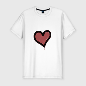 Мужская футболка хлопок Slim с принтом Граффити Сердце в Петрозаводске, 92% хлопок, 8% лайкра | приталенный силуэт, круглый вырез ворота, длина до линии бедра, короткий рукав | cs go | graffiti | граффити | граффити сердце | кс го