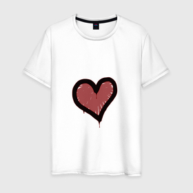 Мужская футболка хлопок с принтом Граффити Сердце в Екатеринбурге, 100% хлопок | прямой крой, круглый вырез горловины, длина до линии бедер, слегка спущенное плечо. | cs go | graffiti | граффити | граффити сердце | кс го