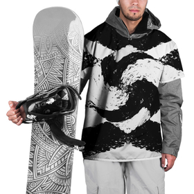Накидка на куртку 3D с принтом Чб инь янь в Курске, 100% полиэстер |  | абстракция | в топе | в тренде | водоворот | инь янь | новинка | орнамент | популярное | узор | чб | чёрно белое