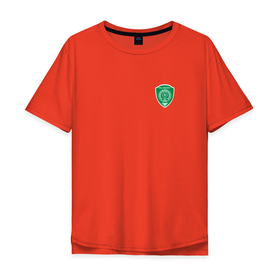 Мужская футболка хлопок Oversize с принтом Футбольный клуб АХМАТ в Новосибирске, 100% хлопок | свободный крой, круглый ворот, “спинка” длиннее передней части | akhmat | fc | pfc | ахмат | грозный | пфк | фк | футбол | футбольный клуб