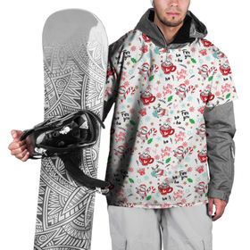 Накидка на куртку 3D с принтом Паттерн New yaer в Тюмени, 100% полиэстер |  | Тематика изображения на принте: new year | арт | графика | дед мороз | зима | новый год | рождество | санта