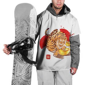 Накидка на куртку 3D с принтом Золотой тигр 2022 Tigr в Кировске, 100% полиэстер |  | 2022 | new year | tiger | water tiger | водяной тигр | символ года