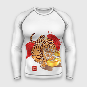 Мужской рашгард 3D с принтом Золотой тигр 2022 Tigr ,  |  | 2022 | new year | tiger | water tiger | водяной тигр | символ года
